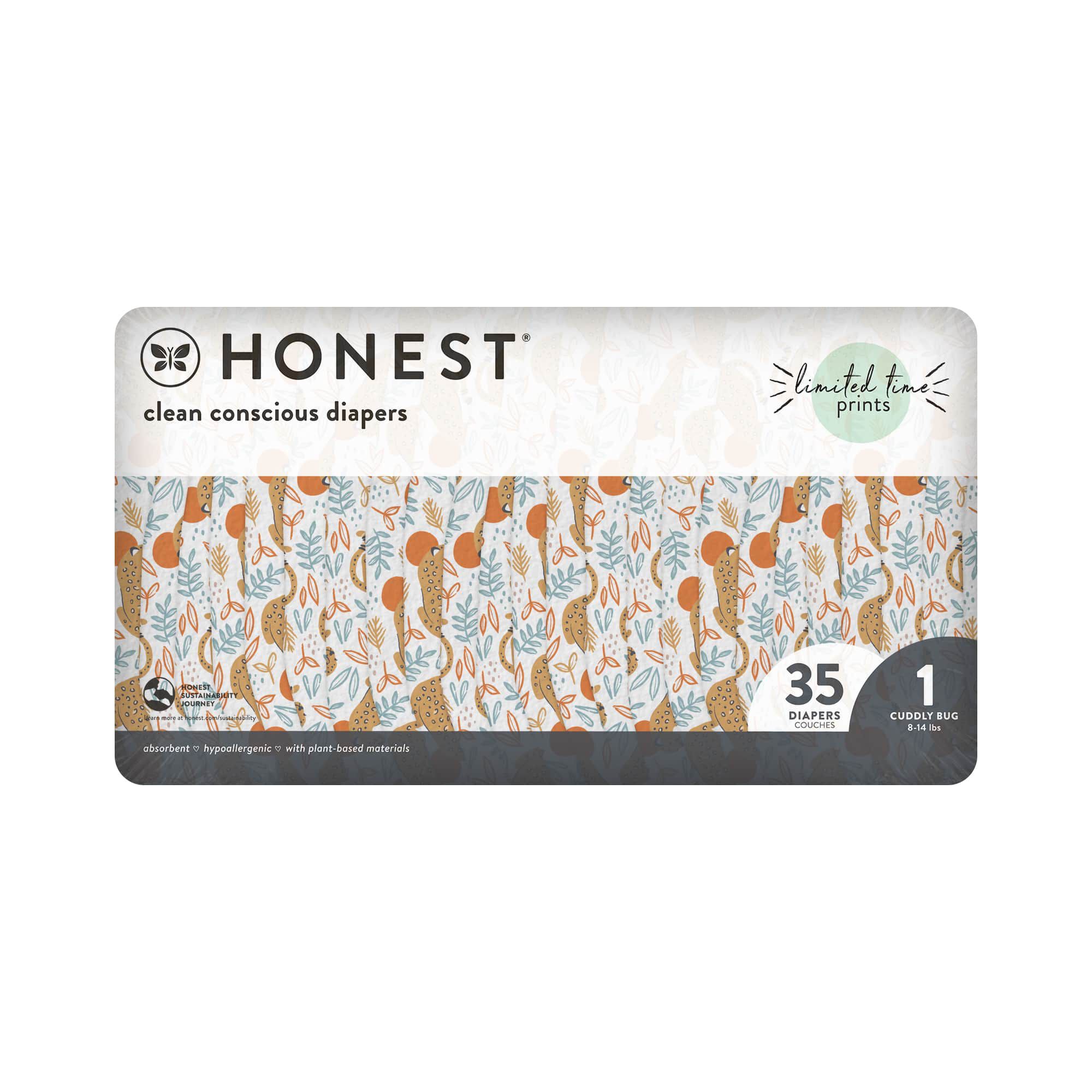 Clean Conscious Diaper, Chillin' Cheetahs, Size 1